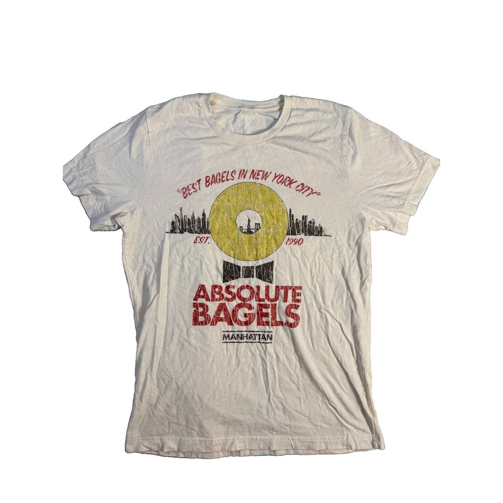 Absolute Bagels NYC 1990 Vintage Men's T-Shirt Men's Small